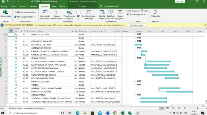 Integración de Costos en MS Project para Edificio Residencial – Vista del Presupuesto 5D