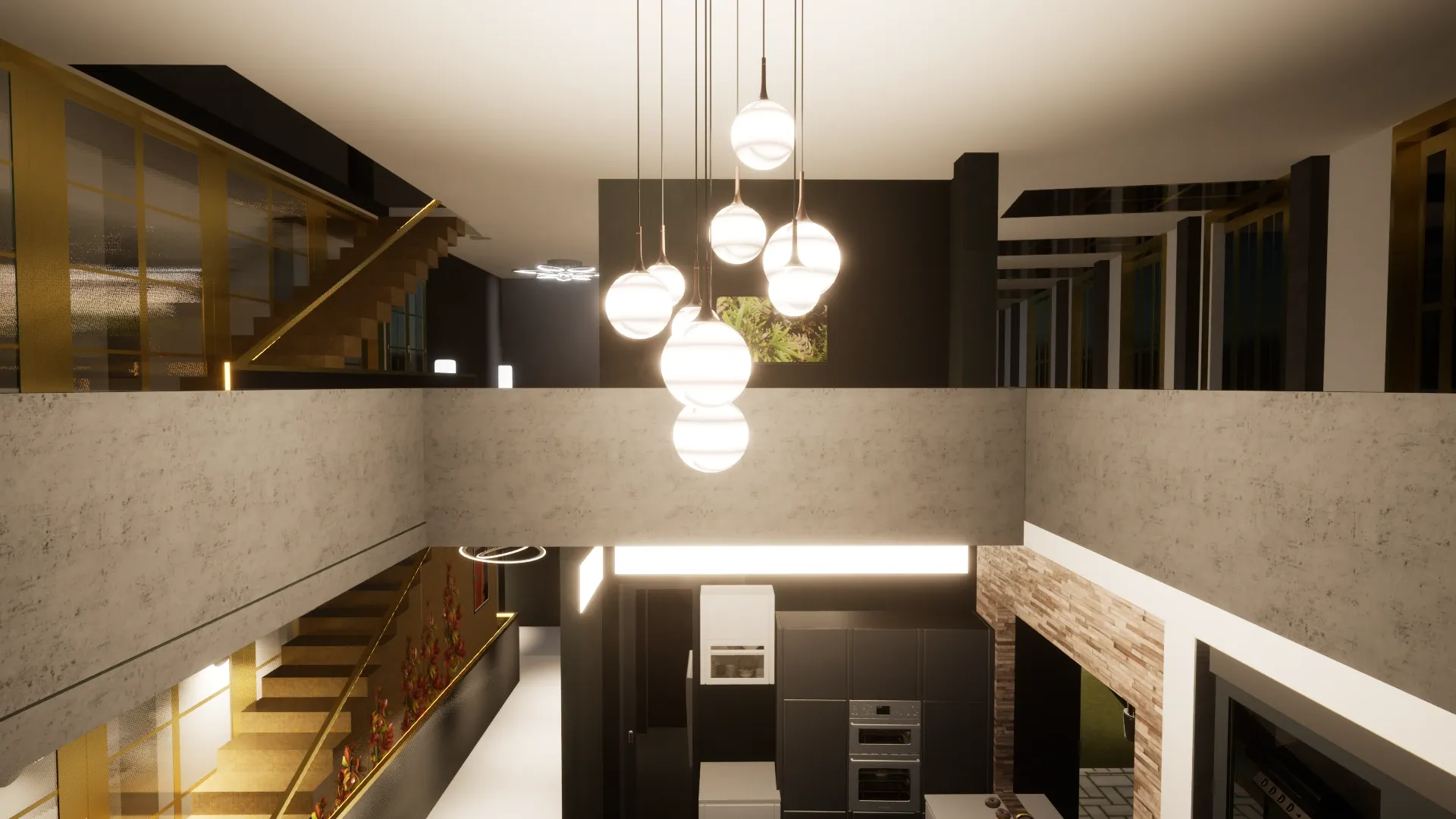 Photorealistic living room interior rendering of CASA 100 multifamily residential project in Rionegro, Antioquia, Colombia by KAMON & CO.