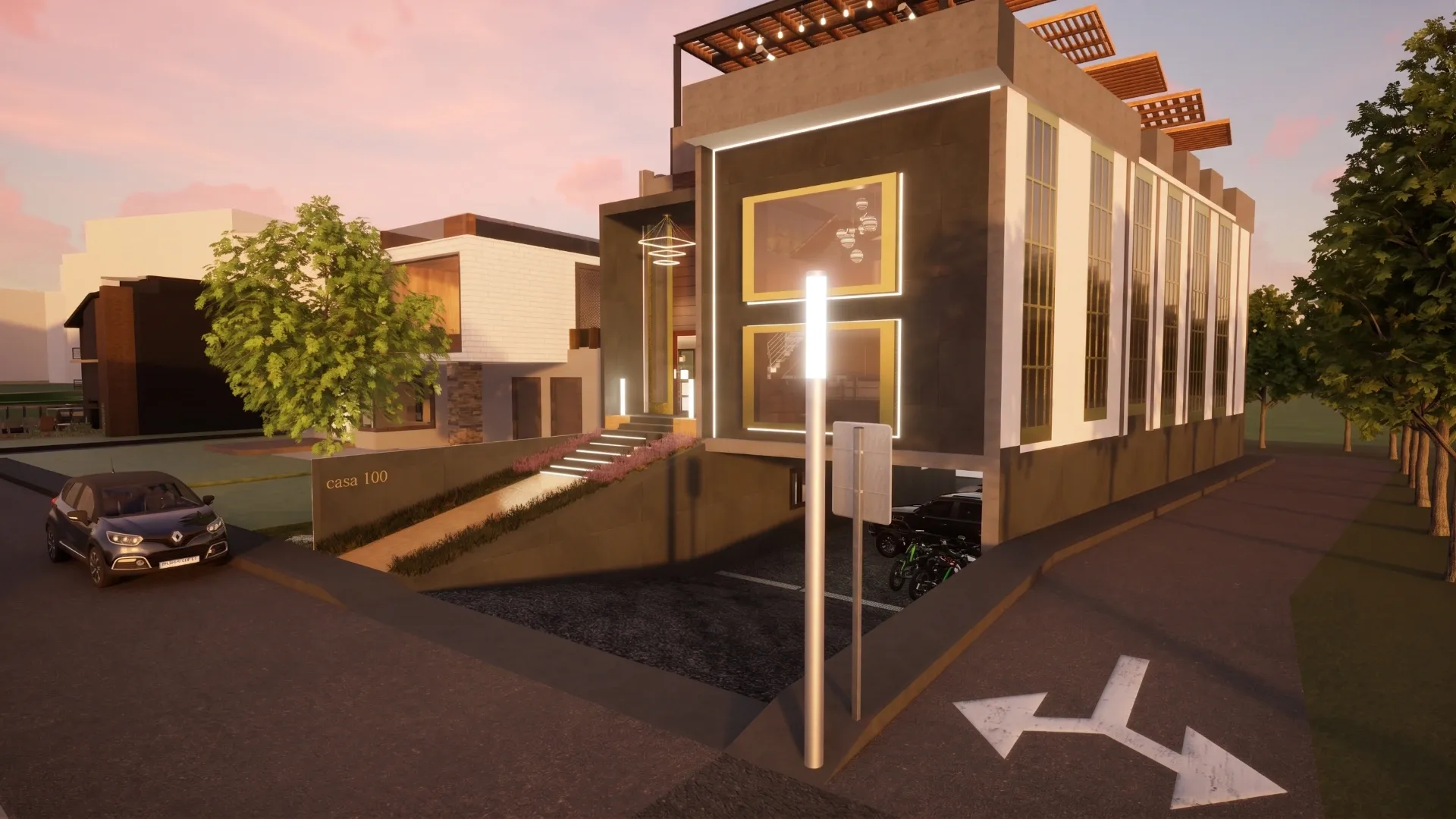 Photorealistic daytime exterior rendering of CASA 100 multifamily residential project in Rionegro, Antioquia, Colombia by KAMON & CO.